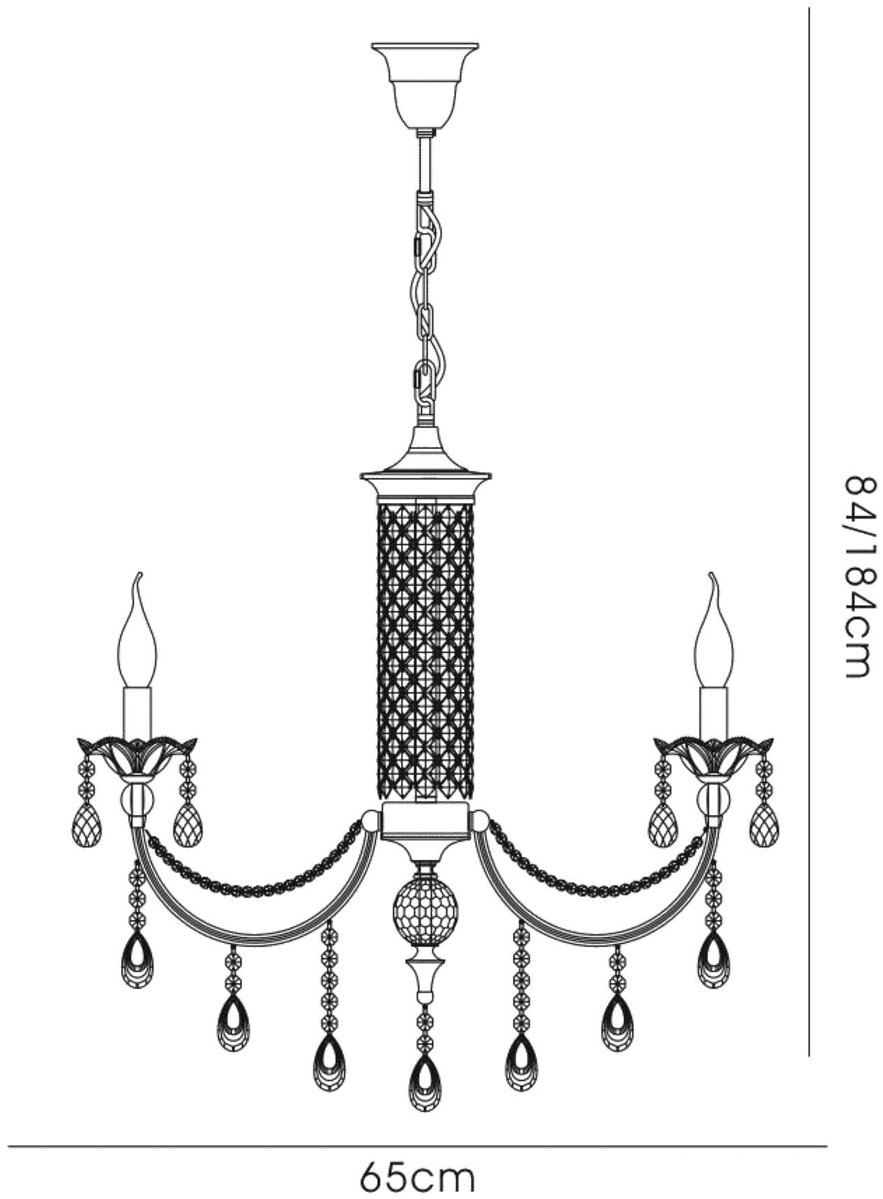 Leana Crystal Ceiling Lights Diyas Multi Arm Crystal Fittings